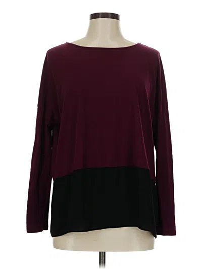 Pre-owned Express Outlet Long Sleeve T-shirt In Burgundy