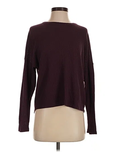 Pre-owned Express Outlet Long Sleeve T-shirt In Burgundy
