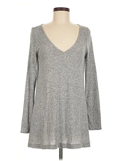 Pre-owned Express Outlet Long Sleeve T-shirt In Gray