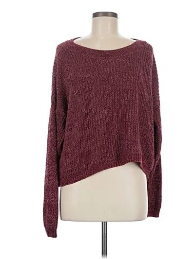 Pre-owned Express Outlet Pullover Sweater In Burgundy
