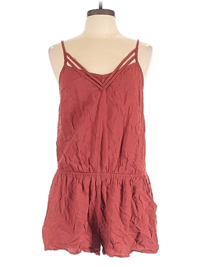 Pre-owned Express Outlet Romper In Burgundy