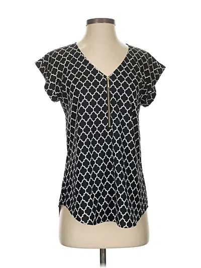 Pre-owned Express Outlet Short Sleeve Blouse In Black