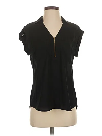 Pre-owned Express Outlet Short Sleeve Blouse In Black