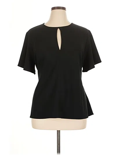 Pre-owned Express Outlet Short Sleeve Blouse In Black