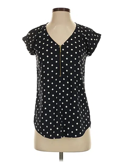 Pre-owned Express Outlet Short Sleeve Blouse In Black