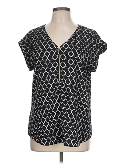 Pre-owned Express Outlet Short Sleeve Blouse In Black