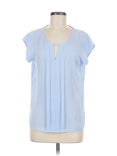 Pre-owned Express Outlet Short Sleeve Blouse In Blue