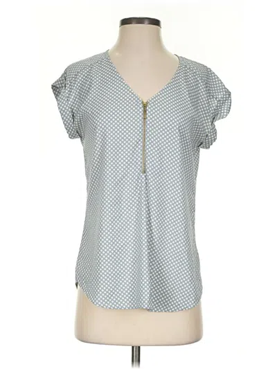 Pre-owned Express Outlet Short Sleeve Blouse In Blue