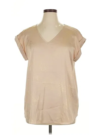 Pre-owned Express Outlet Short Sleeve Blouse In Brown