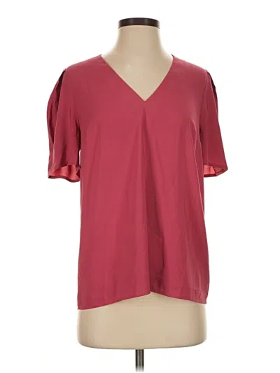 Pre-owned Express Outlet Short Sleeve Blouse In Burgundy
