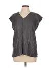 Express Outlet Short Sleeve Blouse In Gray