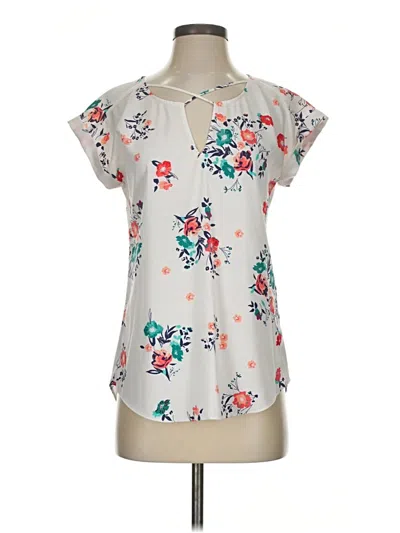 Pre-owned Express Outlet Short Sleeve Blouse In Gray