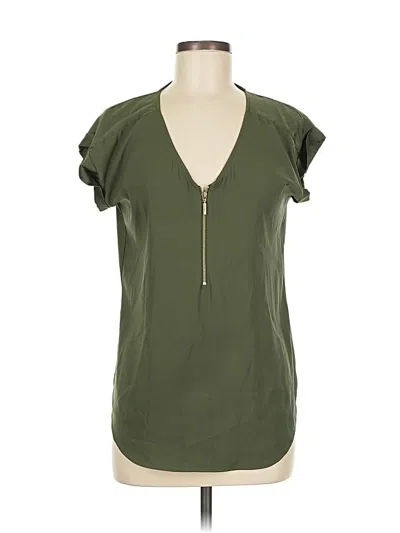 Pre-owned Express Outlet Short Sleeve Blouse In Green
