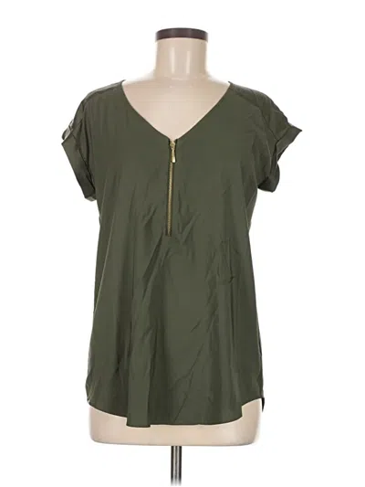 Pre-owned Express Outlet Short Sleeve Blouse In Green