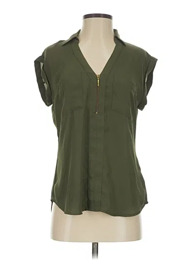 Pre-owned Express Outlet Short Sleeve Blouse In Green