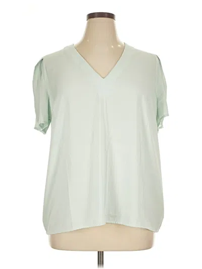 Pre-owned Express Outlet Short Sleeve Blouse In Green