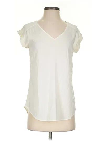 Pre-owned Express Outlet Short Sleeve Blouse In Ivory