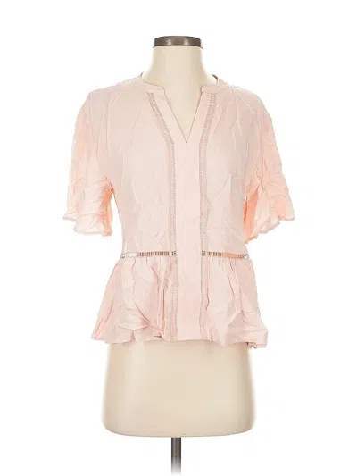 Pre-owned Express Outlet Short Sleeve Blouse In Pink