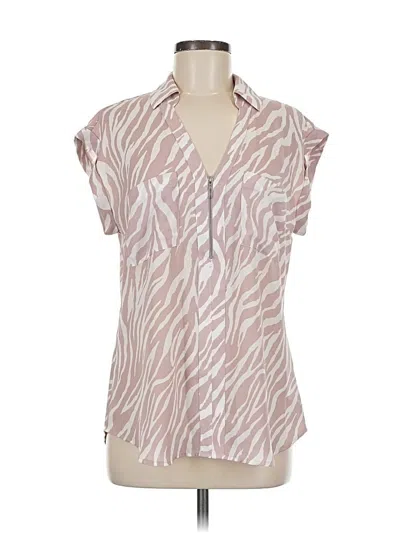 Pre-owned Express Outlet Short Sleeve Blouse In Pink