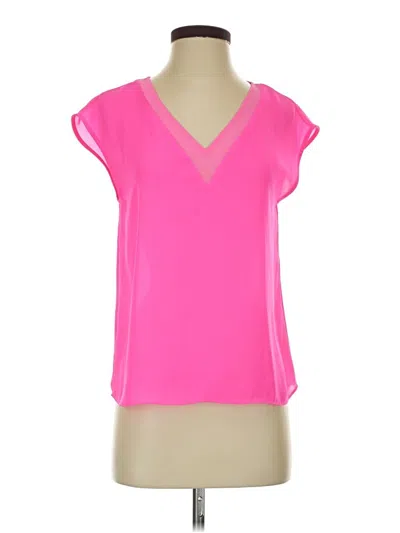Pre-owned Express Outlet Short Sleeve Blouse In Pink