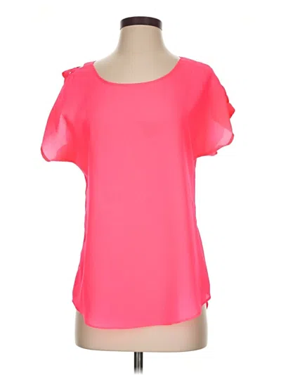 Pre-owned Express Outlet Short Sleeve Blouse In Pink
