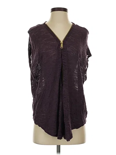 Pre-owned Express Outlet Short Sleeve Blouse In Purple
