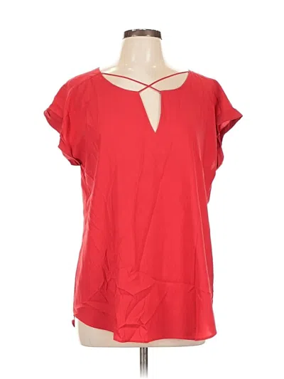 Pre-owned Express Outlet Short Sleeve Blouse In Red