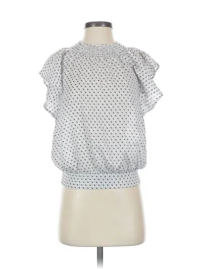 Pre-owned Express Outlet Short Sleeve Blouse In Silver