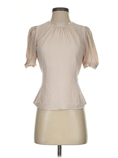 Pre-owned Express Outlet Short Sleeve Blouse In Tan