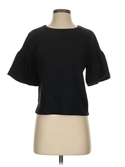 Pre-owned Express Outlet Short Sleeve Top Black Boatneck Tops