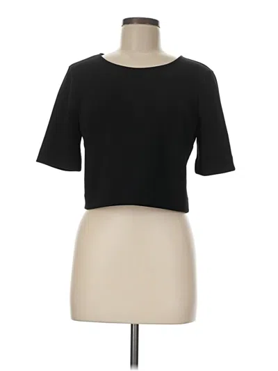 Pre-owned Express Outlet Short Sleeve Top Black Boatneck Tops