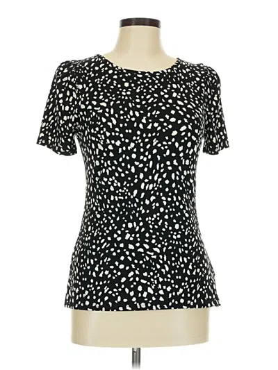 Pre-owned Express Outlet Short Sleeve Top Black Keyhole Neckline Tops