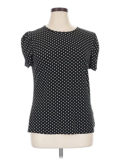 Pre-owned Express Outlet Short Sleeve Top Black Polka Dots Pattern Square Neckline Tops