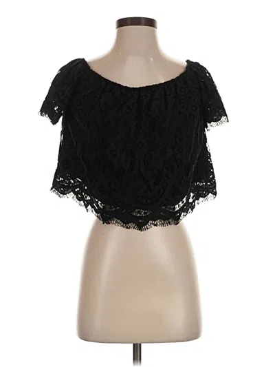 Pre-owned Express Outlet Short Sleeve Top Black Sweetheart Neckline Tops