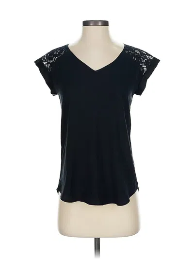 Pre-owned Express Outlet Short Sleeve Top Black V Neck Tops