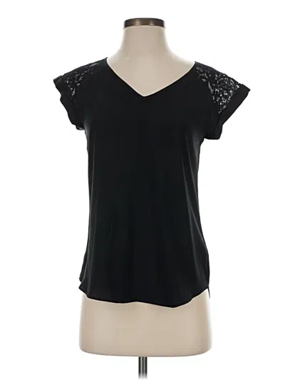 Pre-owned Express Outlet Short Sleeve Top Black V-neck Tops