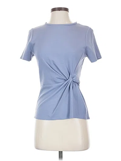 Pre-owned Express Outlet Short Sleeve Top Blue Keyhole Neckline Tops