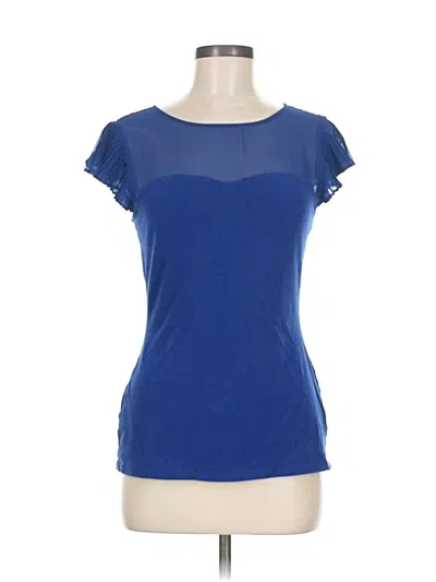 Pre-owned Express Outlet Short Sleeve Top Blue Sweetheart Neckline Tops