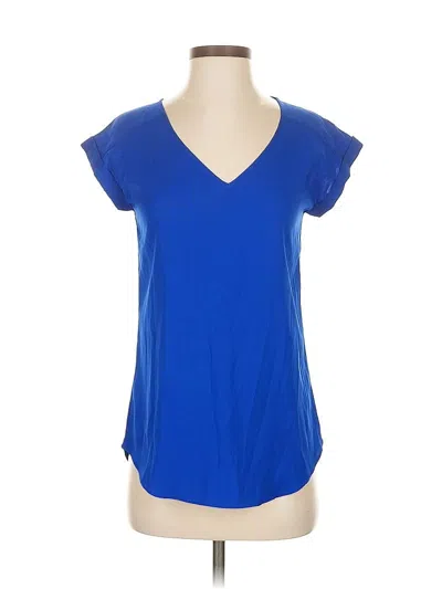 Pre-owned Express Outlet Short Sleeve Top Blue V Neck Tops