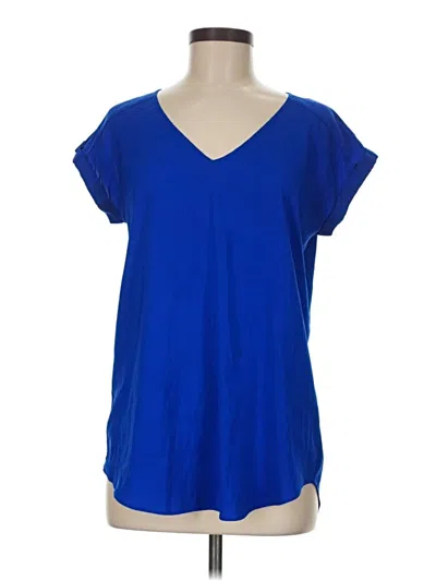 Pre-owned Express Outlet Short Sleeve Top Blue V Neck Tops