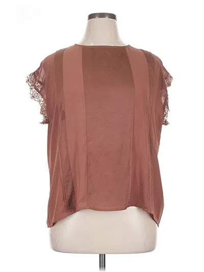 Pre-owned Express Outlet Short Sleeve Top Brown Square Neckline Tops