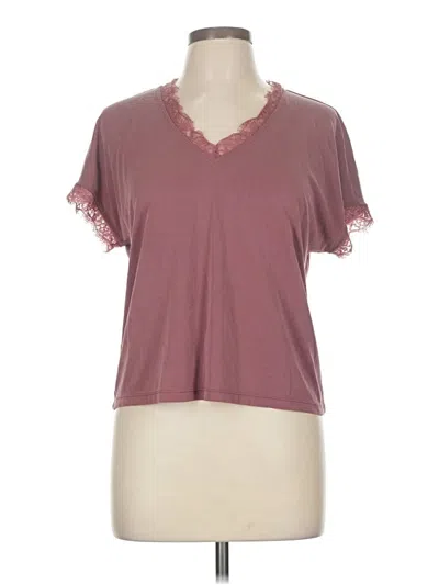 Pre-owned Express Outlet Short Sleeve Top Burgundy V Neck Tops