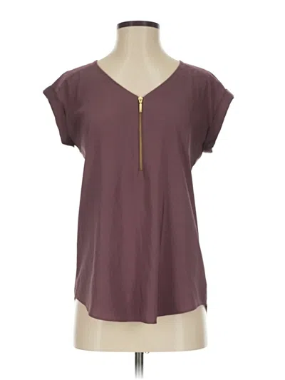 Pre-owned Express Outlet Short Sleeve Top Burgundy V Neck Tops