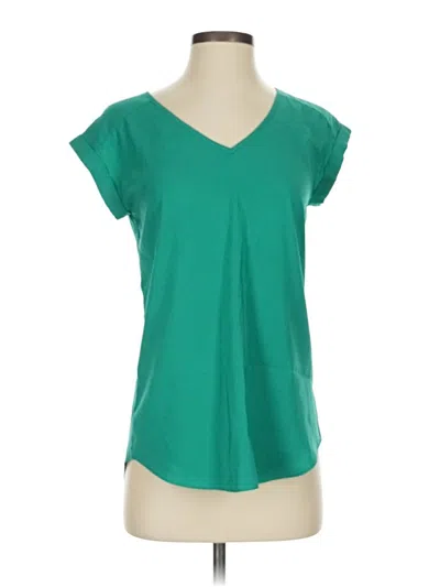 Pre-owned Express Outlet Short Sleeve Top Green V Neck Tops