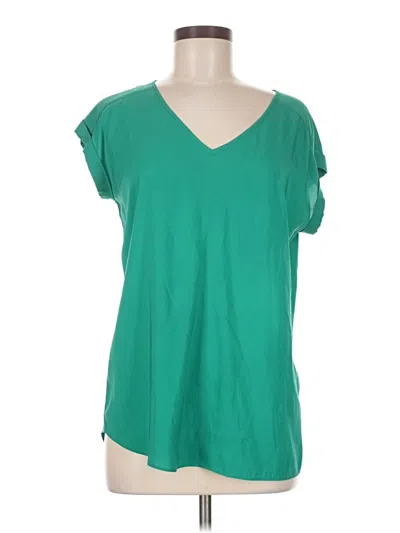 Pre-owned Express Outlet Short Sleeve Top Green V Neck Tops