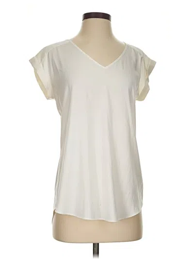 Pre-owned Express Outlet Short Sleeve Top Ivory V-neck Tops
