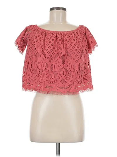 Pre-owned Express Outlet Short Sleeve Top Pink Strapless Neckline Tops