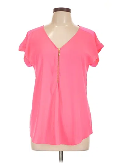 Pre-owned Express Outlet Short Sleeve Top Pink V Neck Tops