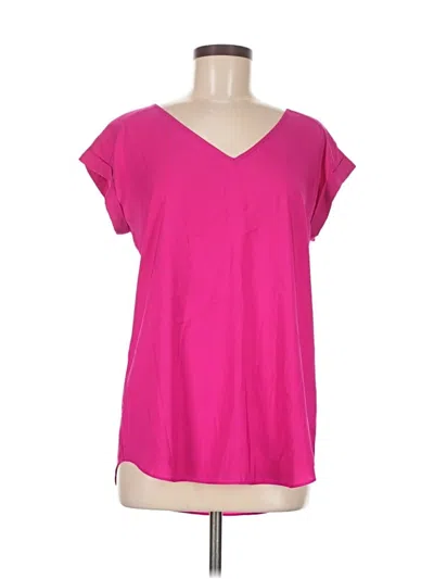 Pre-owned Express Outlet Short Sleeve Top Pink V-neck Tops