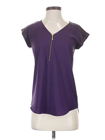 Pre-owned Express Outlet Short Sleeve Top Purple Keyhole Neckline Tops